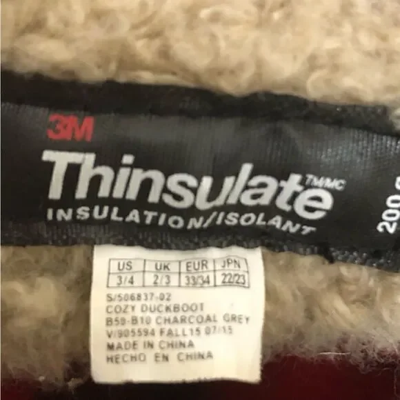 Gap Kids Thinsulate Duck Boots Unisex Charcoal Gray Toddler Size 3 4 - Picture 7 of 7